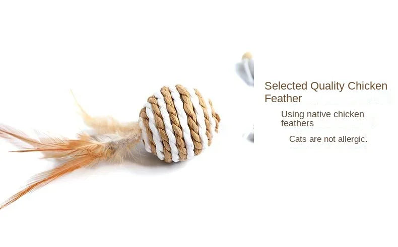 Interactive Feather Cat Wand Toy